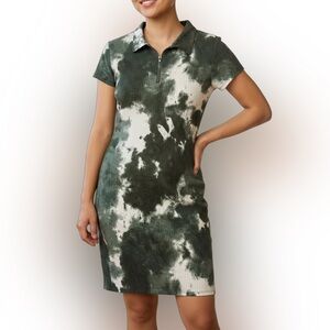 “No Boundaries XL Green Tie-Dye Polo T-Shirt Dress / Swim Cover-Up